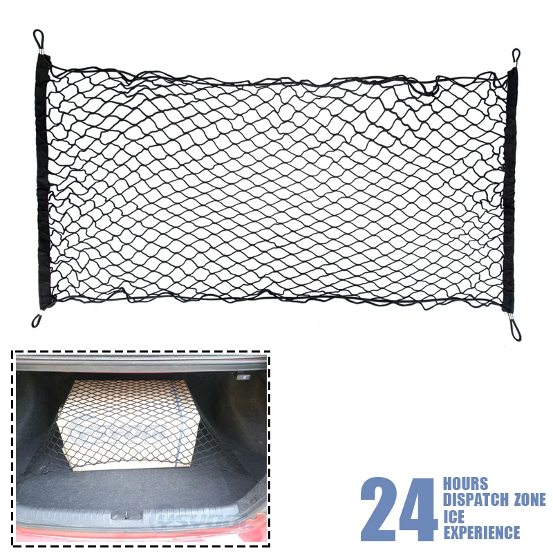 For Hyundai Creta IX25 IX35 I30 i40 Tucson Solaris Santa Fe Car Trunk Luggage Storage Cargo Organiser Nylon Elastic Mesh Net | Автомобили