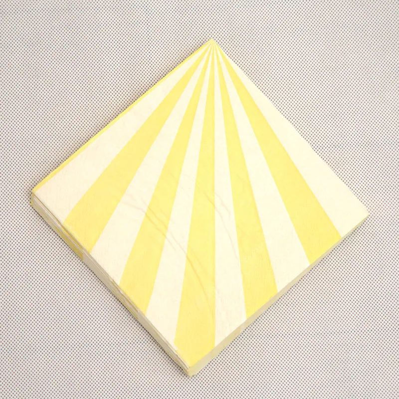Disposable Cake Plate Rainbow Colorful Food Plate Dessert Plates for Birthday Wedding Party Afternoon Tea Party Decor Supplies - Цвет: Napkin 20pcs Yellow