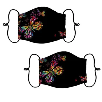 

2PCS Print Dust-proof Smog Face Mask Thicken Mouth Mask Mouth Cover Washable Reusable Mouth Mask Breathable Respirator