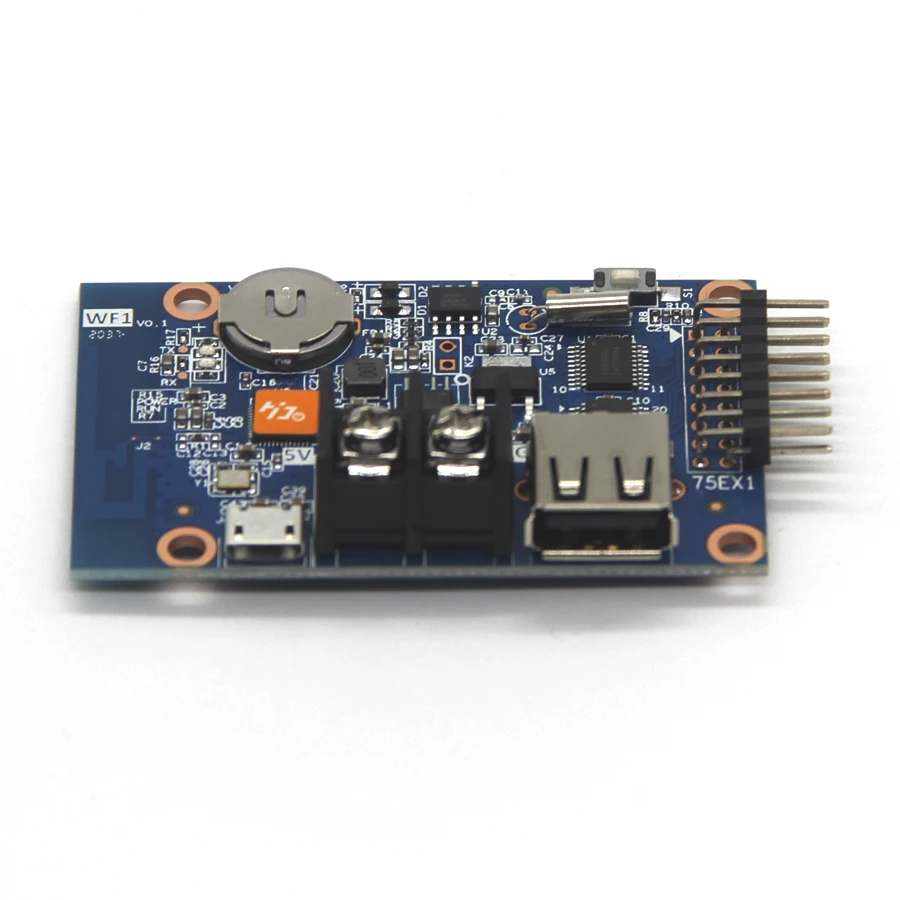 LED Video Display Panel HD WF1 asynchronous 640W*32H pixels 1*HUB75 RGB Seven color Small LED display WIFI control card