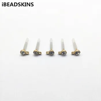 

New arrival! 8X5mm 100pcs Clear color Rhinestone Round Shape Earrings Stud for Earrings parts,hand Made Jewelry DIY