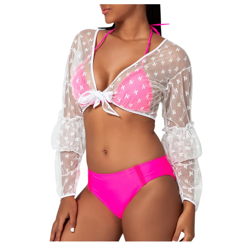 CUPSHE Vrouwen Gehaakte Badpak Cover Ups Hollow Out Korte Mouw Strand Coverup Jurk, B-zand, S