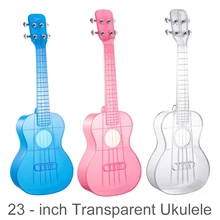23 pouces Concert ukulélé Transparent PC matériel intégral Unibody léger bonbon coloré 4 cordes guitare 18 frettes