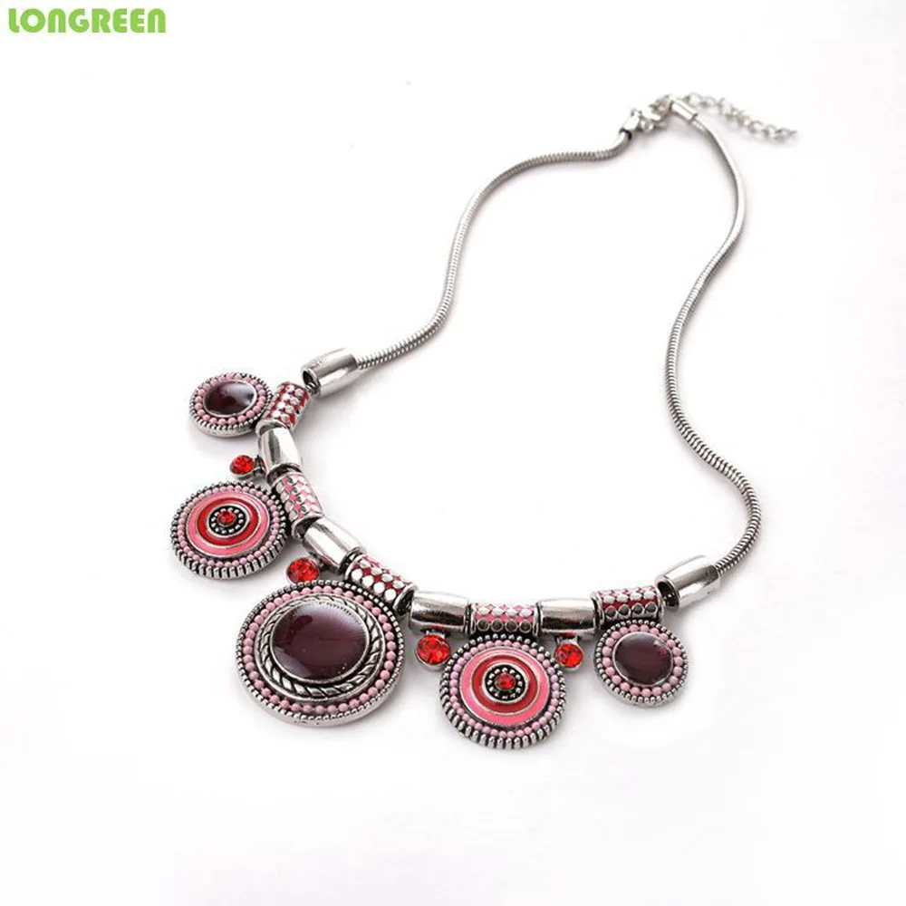 

Ethnic Style Lady Alloy Drop Oil Bohemian BoHo Jewelry Necklace Women collier femme bijoux collar mujer collier femme 2019 takı