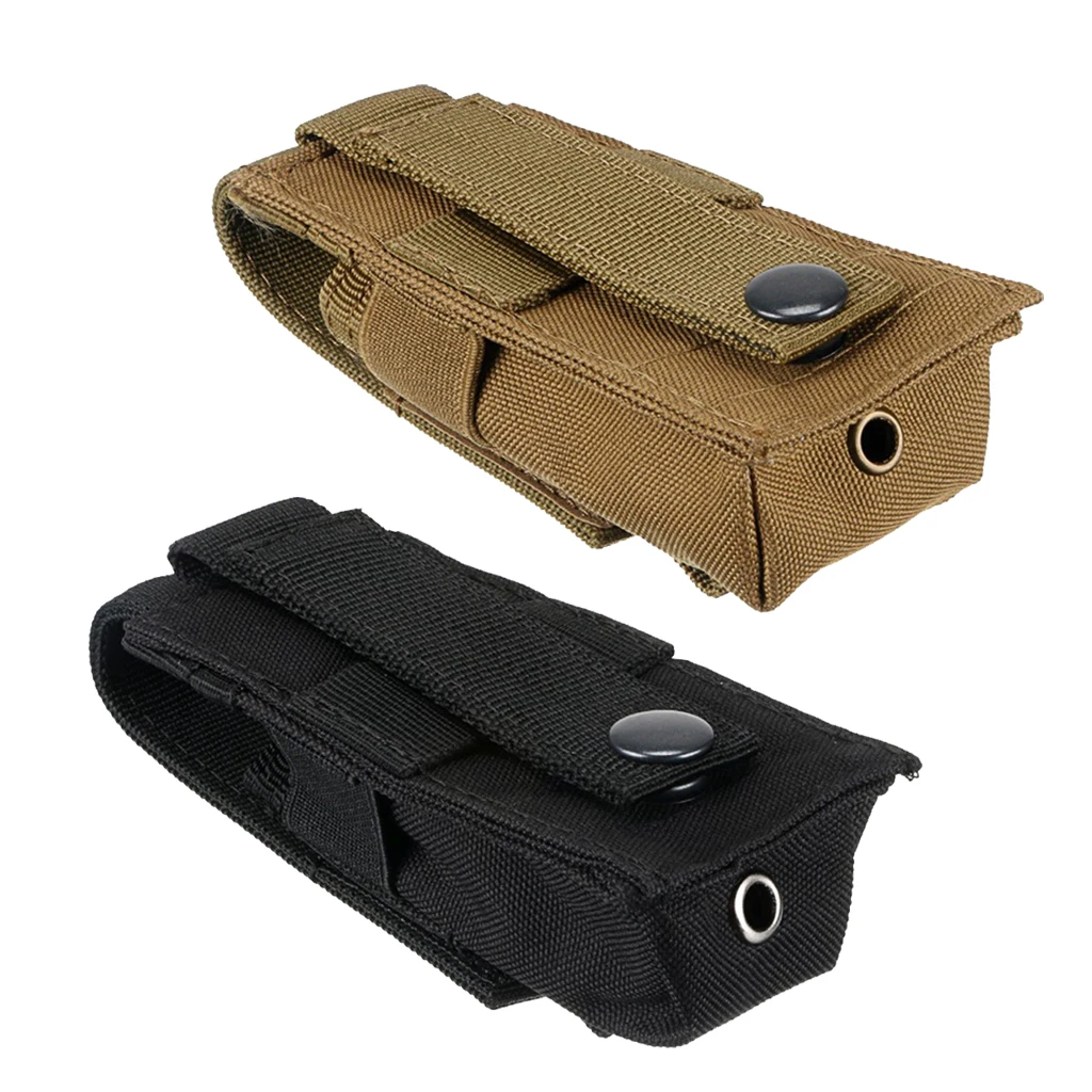 2Pcs Nylon Case Multiple Flashlight Pouch Holster Belt Carry Case Holder Molle System Torch Bag