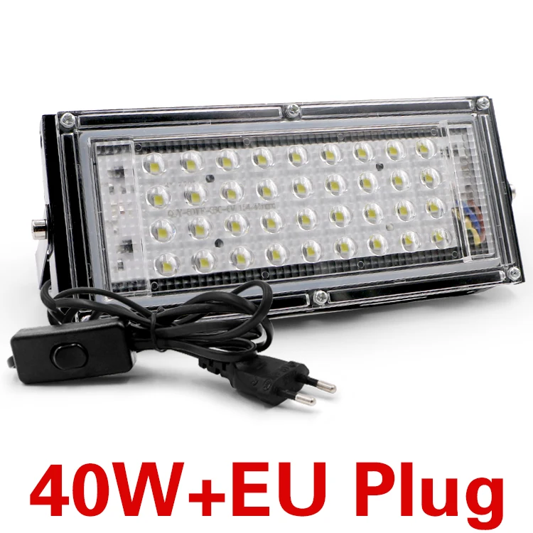 EnwYe 40 Вт 50 Вт идеальная мощность водонепроницаемый ландшафтный светильник ing IP65 Светодиодный прожектор Прожектор Светильник светодиодный уличный светильник 220 В Светодиодный точечный светильник - Испускаемый цвет: 40W EU plug