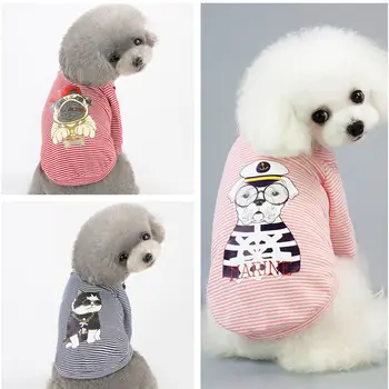 

Cartoon Pattern Cute Dog Clothes Summer Puppy Shirts T shirt Cat Vests Breathable Clothing for Small Pets