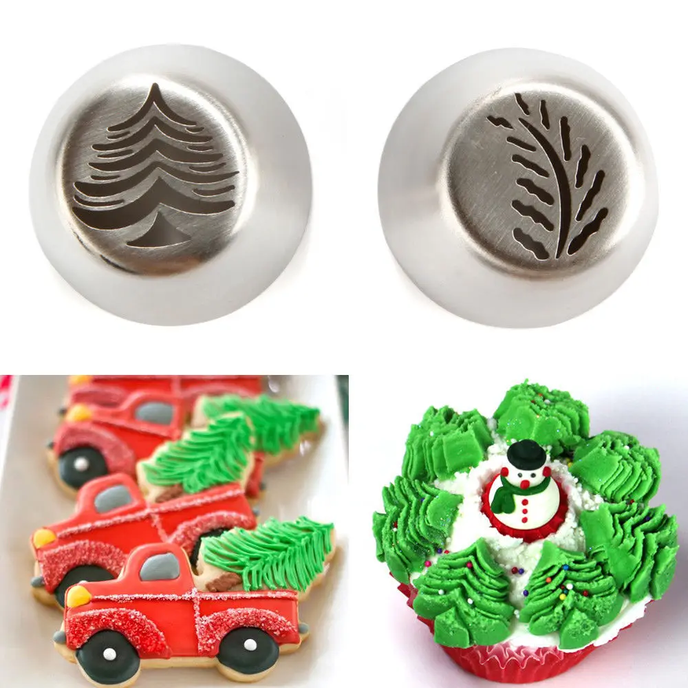 

2019 Newest Hot 5pcs Stainless Steel Leaf Xmas Piping Nozzles Cake Decor Tips Russian Tools New