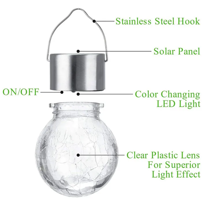 Solar Crackled Glass Ball Light 6