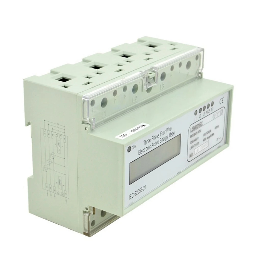 Din рейка трехфазный счетчик энергии Портативный цифровой LCD с Modbus RTU 20(120)A 230/400V|phase