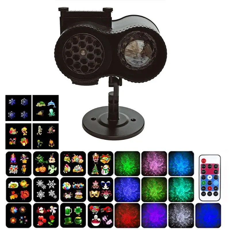 

Ocean Wave EU Christmas Projector Lights 2-in-1 with 16 Slides 10 Colors for Holidays Partys