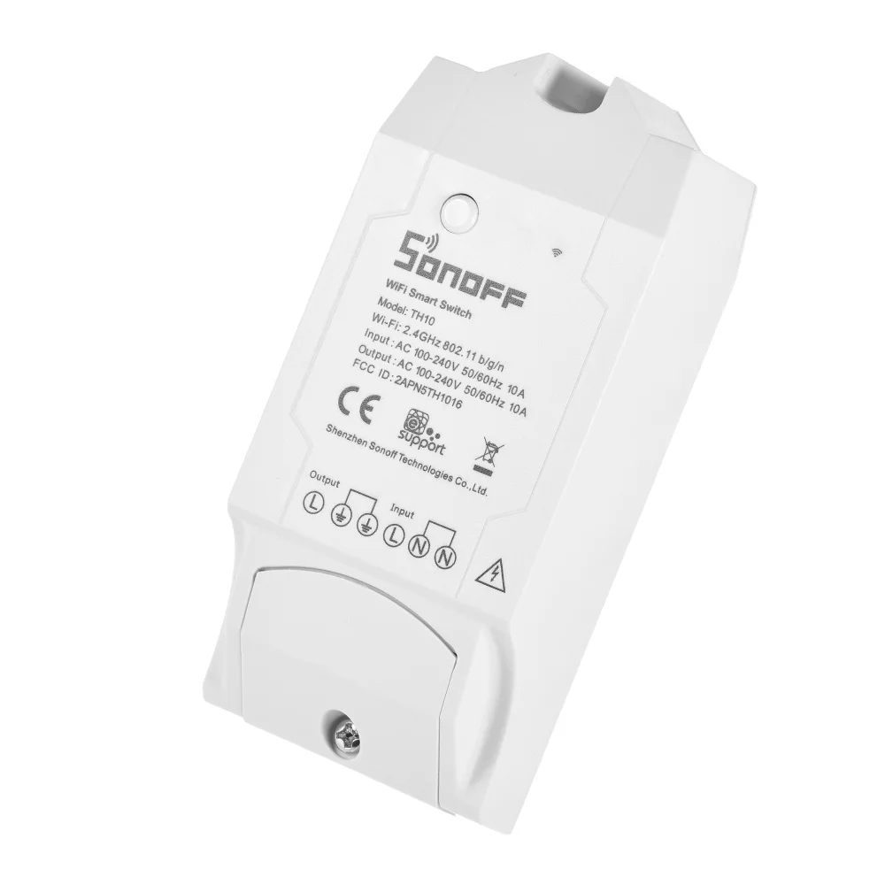Sonoff TH10 WiFi Smart Switch Пульт дистанционного управления Смартфон Датчик температуры и влажности для умного дома wifi термостат