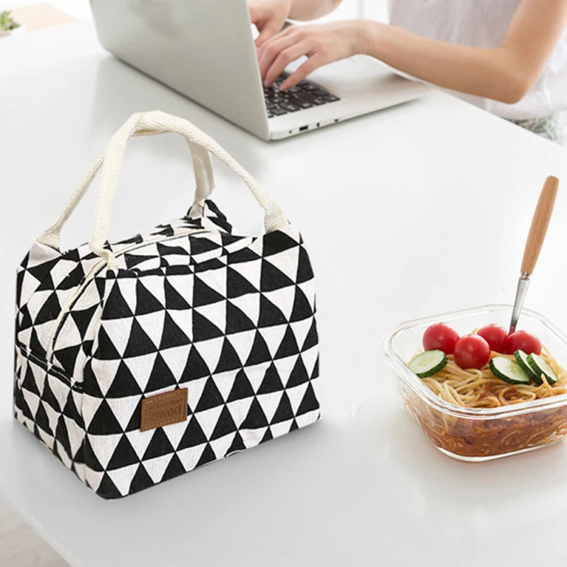 

1 pcs portable Lunch Bag Insulated Thermal Cooling Bento Lunch Box Tote Picnic Bag Storage Bag Lunch Bags kitchen organizer HOT