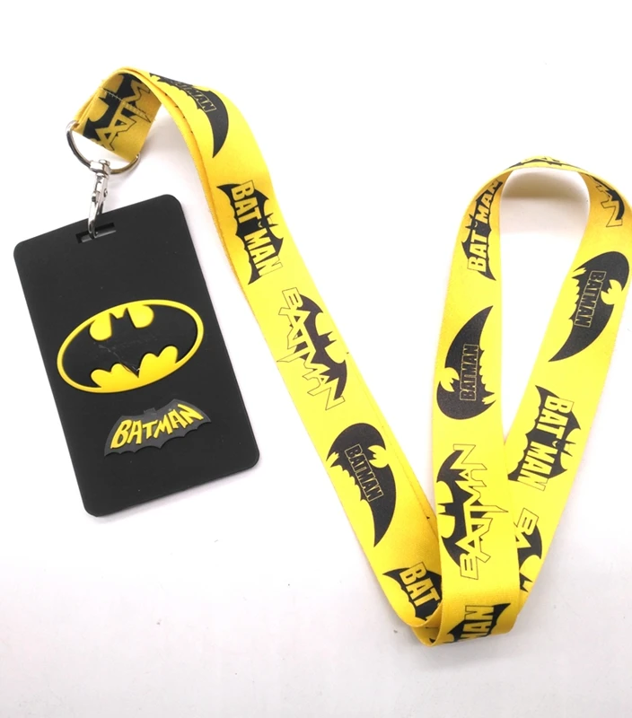 

New 1 pcs cartoon batman card Neck Strap Lanyards Badge Holder Rope Pendant Key Chain Accessorie