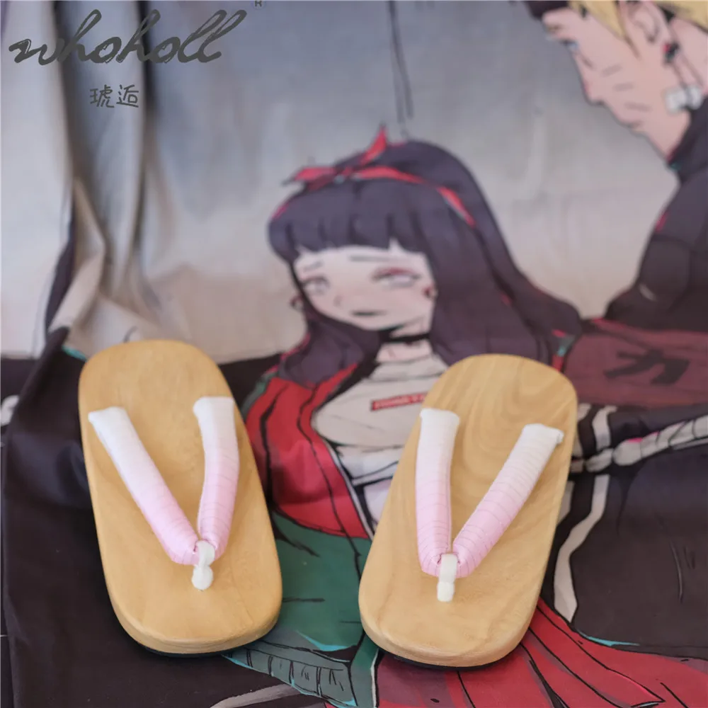 Whololl Zoccoli Di Legno Giapponesi Scarpe Cosplay Pantofole Da Donna Estive Geta Infradito Scarpe Basse Con Plateau Con Fondo Spesso