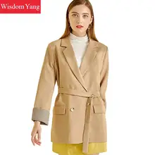 Autumn Elegant Suit Jacket Womens Khaki Windbreaker Korean Coat Female Business Coats Jackets Office Ladies Outerwear Overcoat