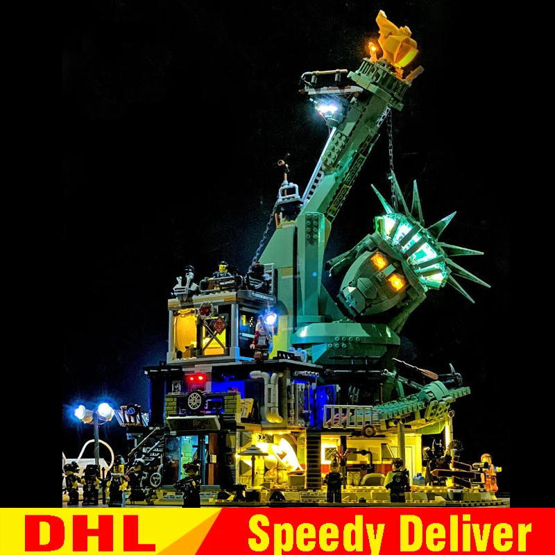 LEPIN 45014 and LED DIY светодиодный свет LP 45014 3560 шт. наборы фильмов Добро пожаловать в apocalypseberg набор строительных блоков Кирпичи Игрушки Подарки на день рождения 70840 - Цвет: LEPIN 45014 and LED