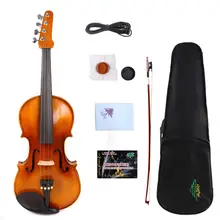 Yinfente электрическая акустическая скрипка 4/4 клен+ ель ручной работы сладкий тон Бесплатный чехол+ бант+ кабель# EV1