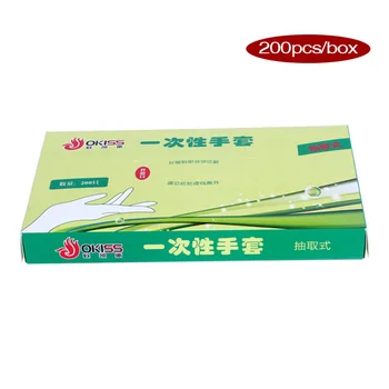 

200pcs Extraction Food Grade Thickened Disposable Gloves PE Sanitation and Hygiene Plastic Gloves Kitchen Accessories AA