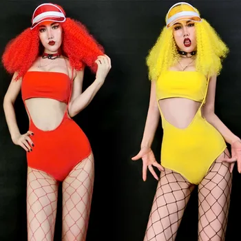 

Festival Outfit Bar Pole Dance Party Sexy Bikini Female DJ Costume DS Gogo Jazz Performance Clothing Rave Jumpsuit DNV11986