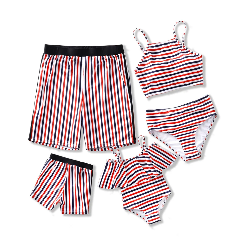 

2020 Swimsuit Family Matching Outfits Look Mother Daughter Child Swimwear Women Mommy And Me Bikini Father Son Swimming Shorts
