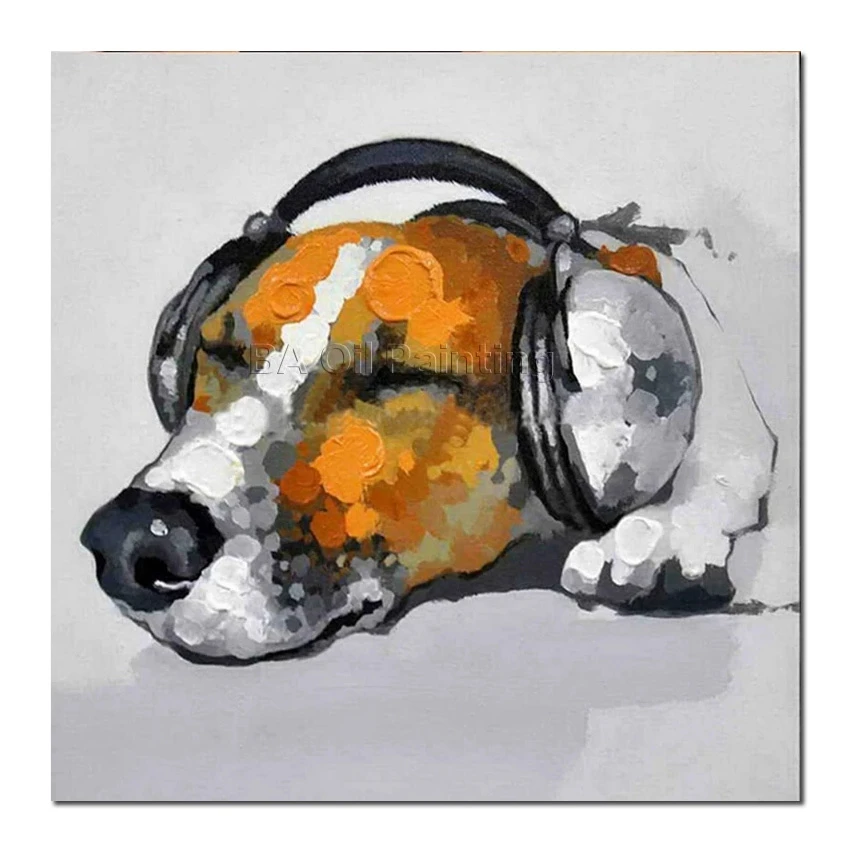 犬の絵 手作りのモダンな動物の壁画 キャンバスに抽象的な絵画 大きいサイズ 油絵を掛ける Wk34 新しいコレクション Picture Handmade Picture On Canvasdog Picture Aliexpress