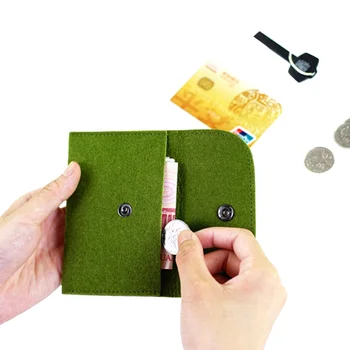 

1PC Unisex Portable Thin Wallet Solid Square Felt Mini Coin Purse Small Bag Girl Change Wallet Bag Business Card Holder