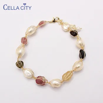 

Cellacity Silver 925 Bracelet for Women Baroque Freshwater Pearl Fine Jewelry for Party Trendy Female Delicate Dating Accessory