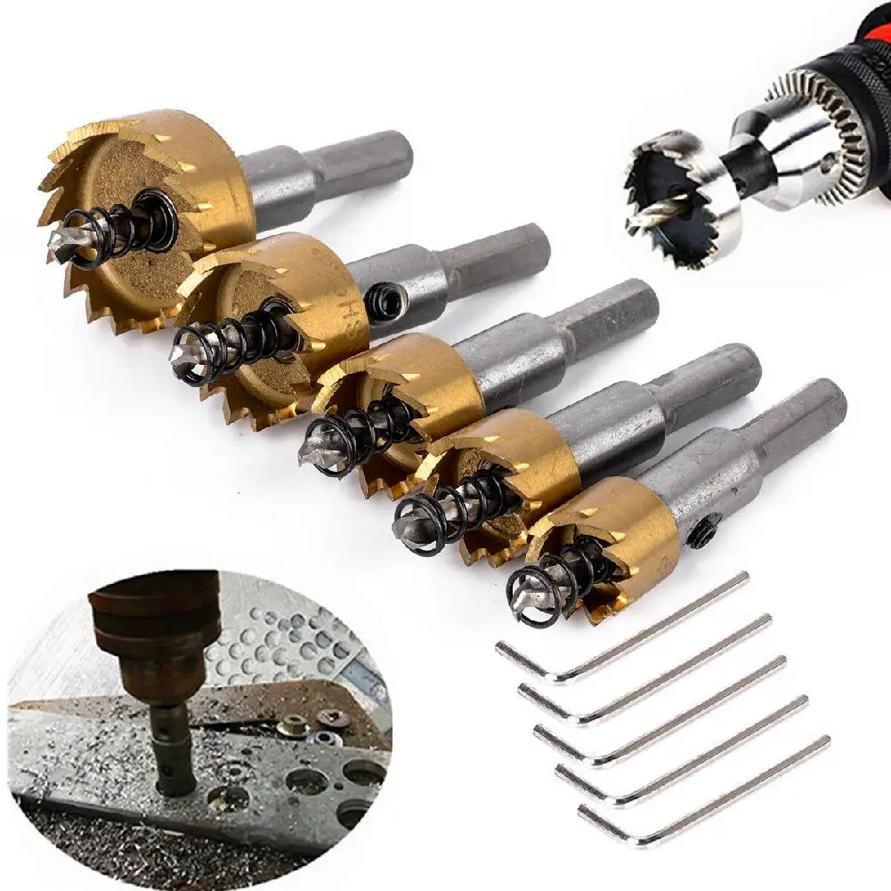 

5Pcs/Set Hole Saw Tooth Kit HSS Steel Drill Bit Set Cutter Tool for Alloy Metal Wood