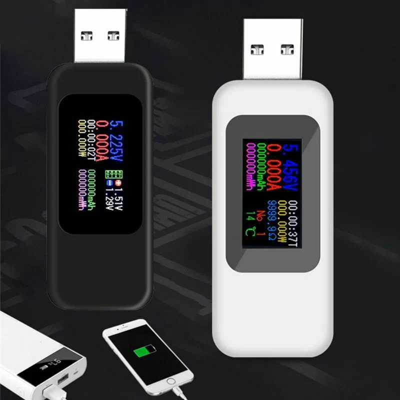 Набор контактов для тестирования 10 в 1 ЖК-дисплей USB Напряжение тестер прочный ток Мощность обнаружения измерительный инструмент