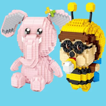 

LOZ Diamond mini Blocks Bee Pink Elephant Cartoon Animal Model Building Blocks Educational Gifts DIY Bricks Toys for Children
