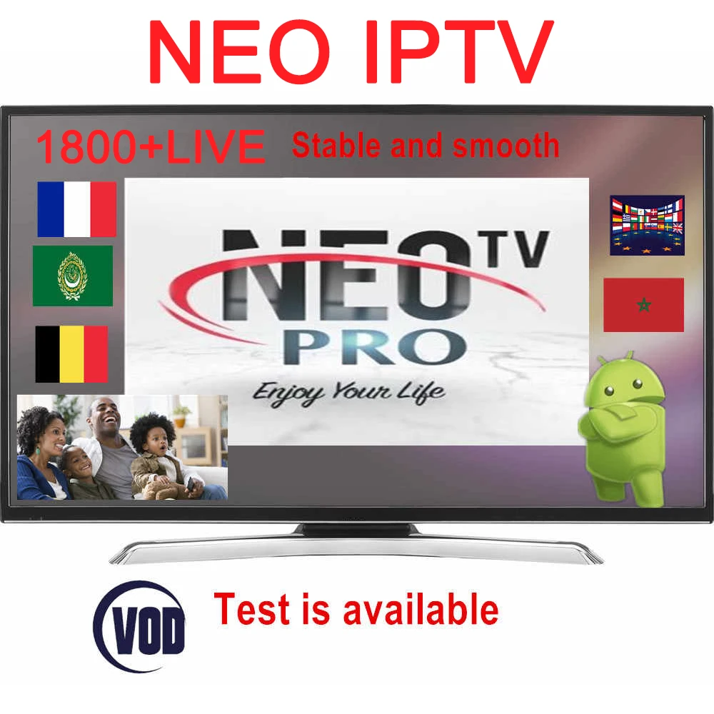 Европейский французский IP tv Neo tv pro код подписки 1800 каналов Франция арабский Бельгия Netherland Android IP tv M3U Smart tv box