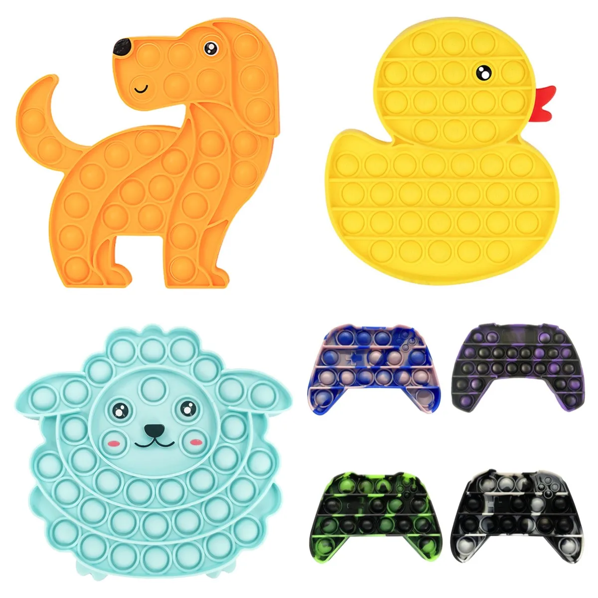 Puppy Chicken Animal Model Pops Fidget Reliver Stress Toys Rainbow Push Its Bubble Antistress Sensory Toy To Relieve Autism | Игрушки и
