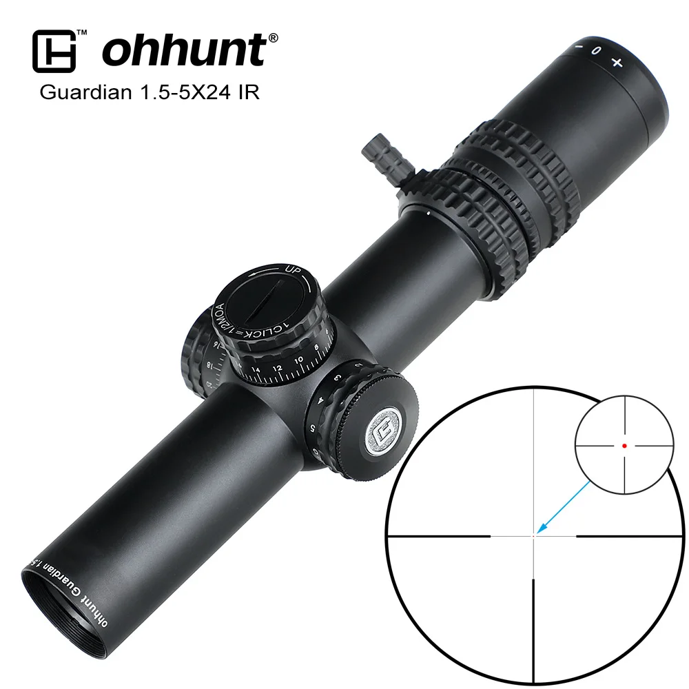 

Guardian 1.5-5X24 IR Compact Hunting Riflescope Center Dot Illuminated Glass Etched Reticle 30mm Tube Tactical Optics leupold