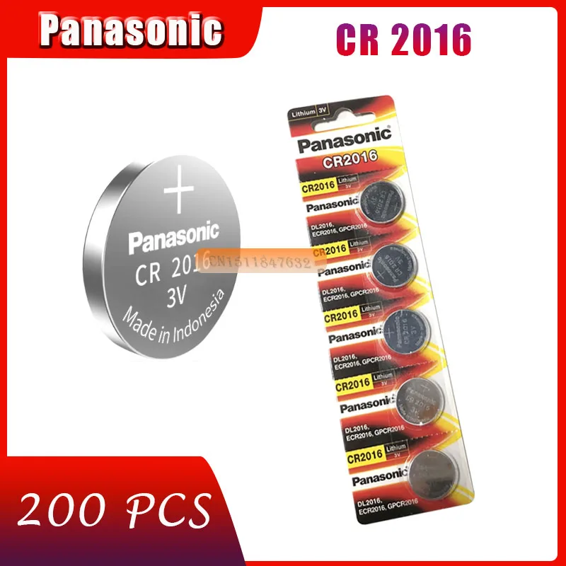 

200 X original brand new battery for PANASONIC cr2016 3v button cell coin batteries for watch computer cr 2016