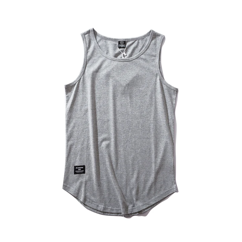 Light grey RLJT.JIN тренд направление Лето чистый цвет зауженный Мужской плотно прилегающий жесткий жилет из чистого хлопка крутой спортивный жилет - Цвет: Light grey