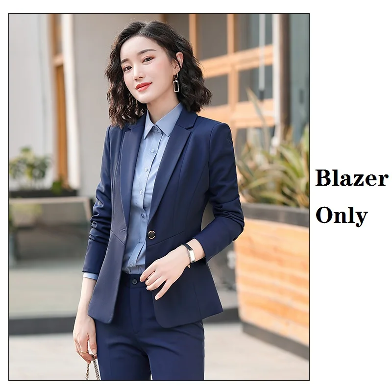 Formal Ladies Pant Suits for Women Work Suits Black Blazer and