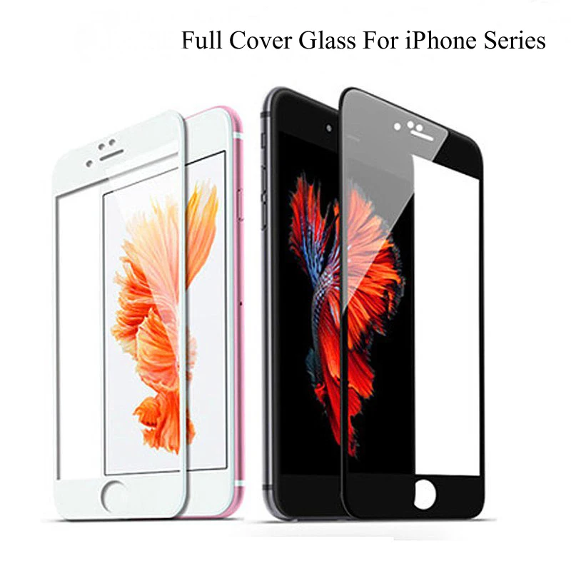

3D 9H Full Coverage Cover Tempered Glass For iPhone 6 6s 7 8 Plus 5 5S SE Screen Protector Protective Film on iPhone X XS Max XR