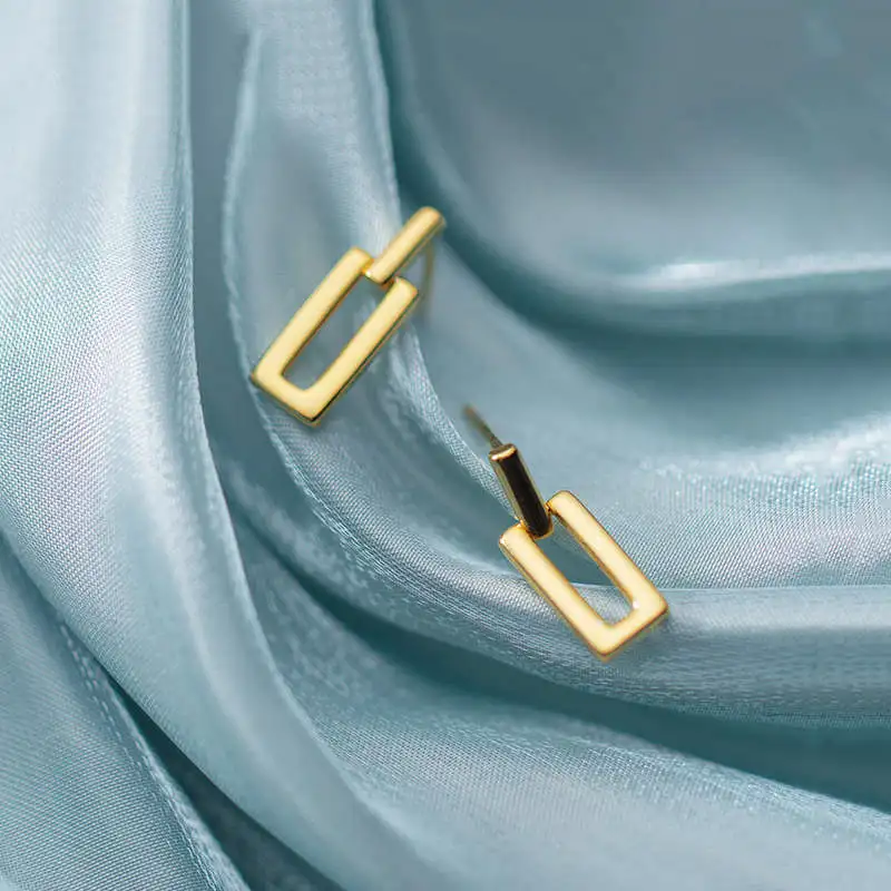 INZATT Real 925 Sterling Silver Geometric Stud Earrings Fashion Women Fine Jewelry Party Minimalist Cute Accessories Gift - Image 5