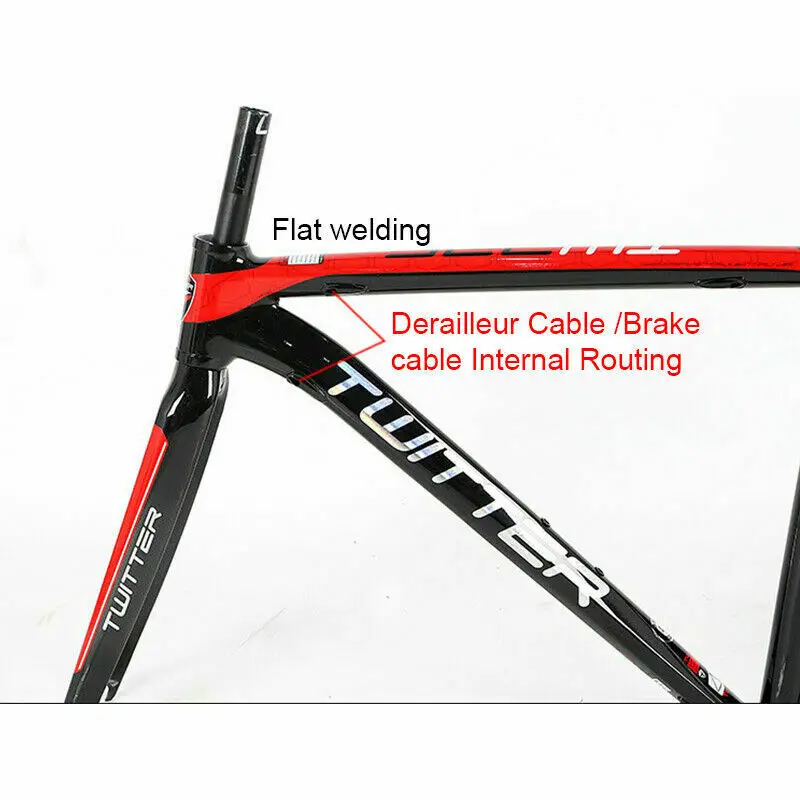 Perfect TWITTER Road Bike Frame 700C 46cm 48cm 50cm 52cm Aluminum Alloy Frameset Straight Tube Carbon Fiber Rigid Fork 130mm Ultralight 2 Perfect TWITTER Road Bike Frame 700C 46cm 48cm 50cm 52cm Aluminum Alloy Frameset Straight Tube Carbon Fiber Rigid Fork 130mm Ultralight 2
