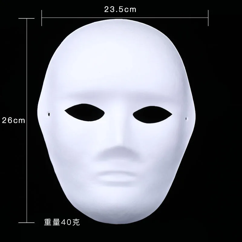 001 Man 20 шт Женщины Мужчины Неокрашенная заготовка маски DIY белая маска для взрослых маски для вечеринки-маскарада карнавальные принадлежности для Хэллоуина шнур костюма - Цвет: 001 Man