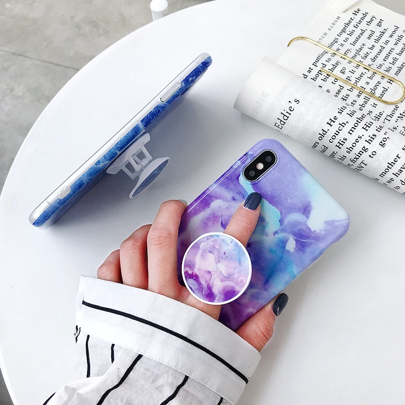 Для Apple IPhone X XS XR XS MAX 7 8 6S 6 Plus ультратонкий мраморный чехол из мягкого силикона ТПУ с подставкой для телефона