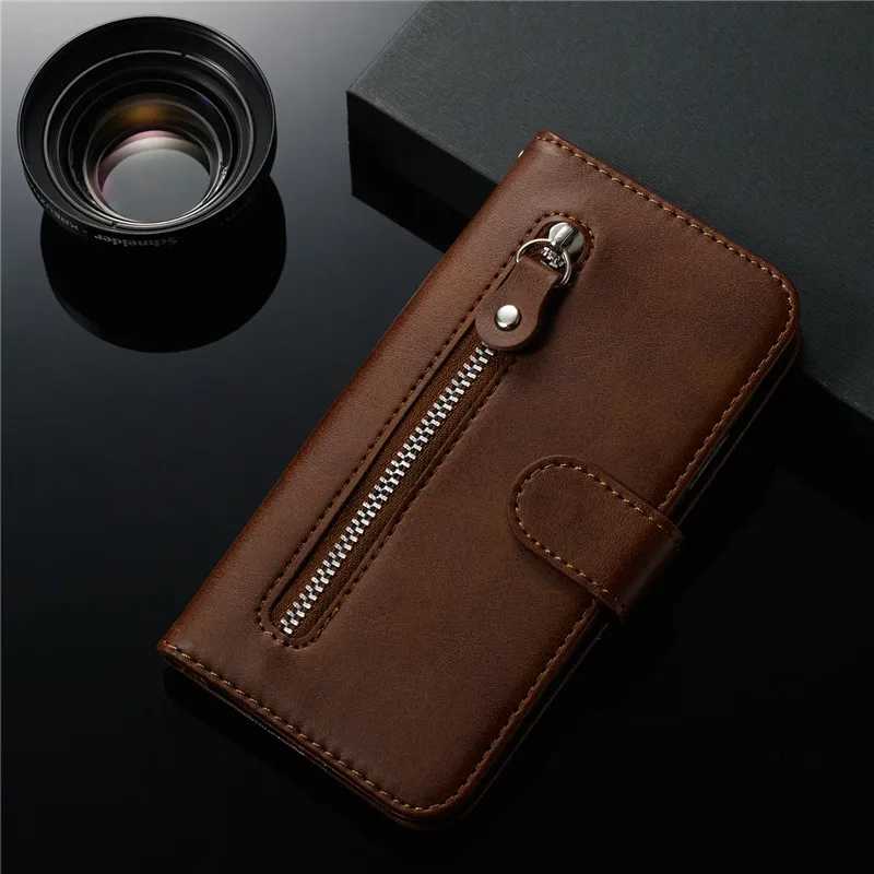 

Tikitaka Flip Leather Phone Case For iPhone XR X XS Max 6 6s 7 Plus Zipper Card Slots Wallet Shell For iPhone XS 8 8 Plus Cover