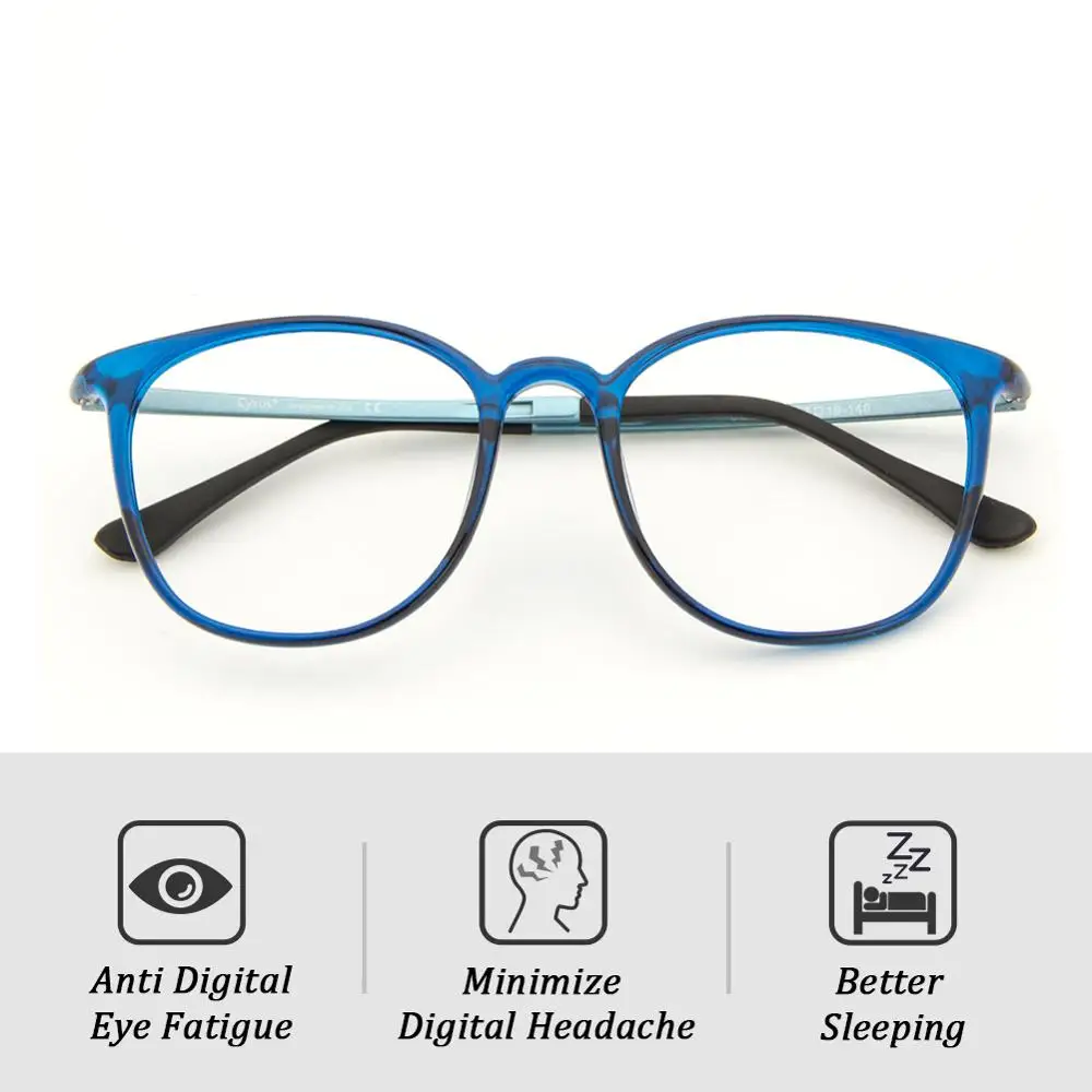 

Cyxus Blue Light Blocking Computer Glasses for Kids/Teens Lightweight Ultem Frame Eyewear For Boys/Girls Ages 7~16 -6061