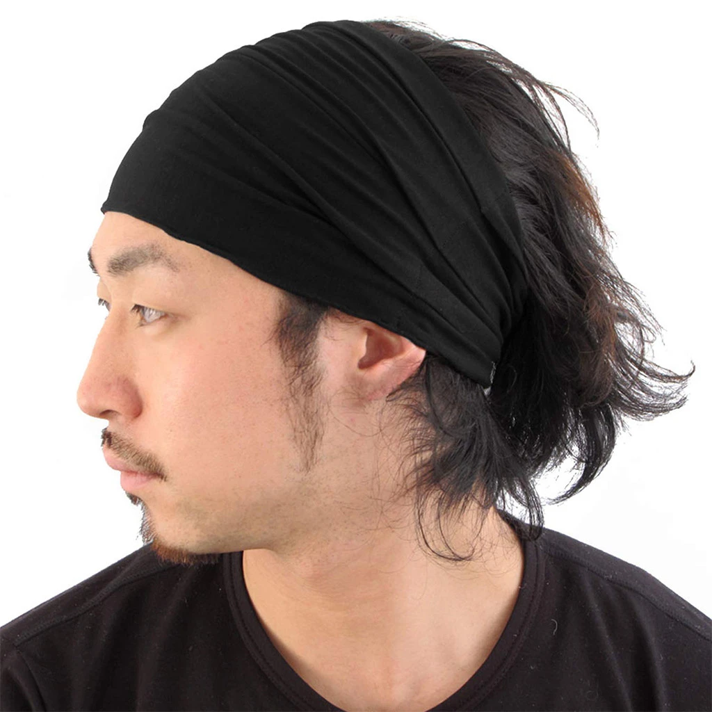 ヨガ用の大きな綿のヘッドバンド 男性と女性用の軽量の日本のバンダナ 伸縮性のあるターバン スポーツアクセサリー 無地 Aliexpress