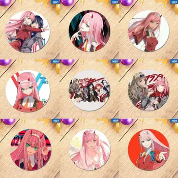 

Anime DARLING in the FRANXX Cosplay Badge Cartoon Zero Two Pretty Brooch Pins Collection bags Badges for Backpacks