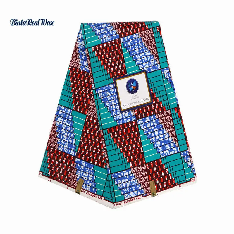 

Ankara African Polyester Wax Prints Fabric Red New binta real Wax High Quality 6 yards African Fabric for Party Dress PL933