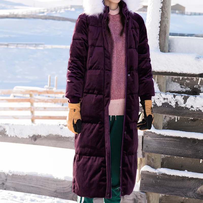 Goede INMAN Winter Nieuwe Aankomst Vrouwelijke Hooded Warme Kraag Wind proof Losse Stijl Vrouwen Lange Lady Down Jas