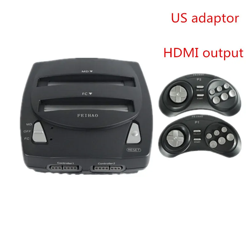 Серый HDMI Retro dual system 8 bit NES Dendy and16bit MD genesis video game console Game player for 8bit and 16bit cartridge - Цвет: Серый