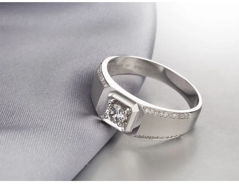 Обручальное мужское кольцо ручной работы 0,26+ 0.3ct натуральный бриллиант GIA 18K Белое Золото DHL помолвка GIA ювелирные изделия с бриллиантами